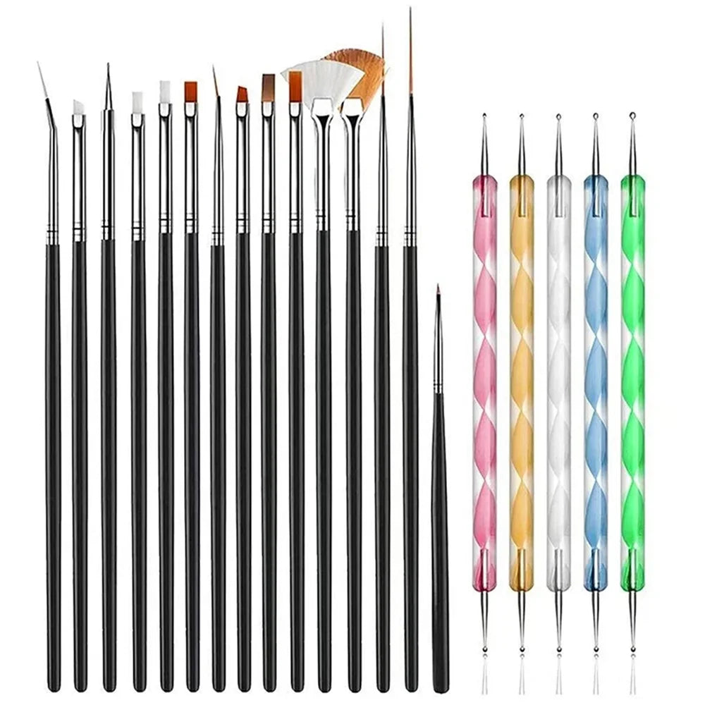 20pcs Nail Art Brush Set UV Gel Polish Pen