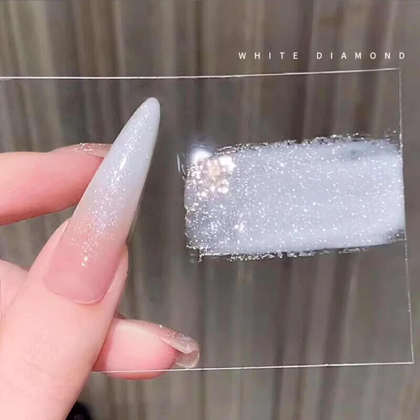 12ML Milky White Gel Polish-High Gloss Finish with Fine Glitter Shimmer