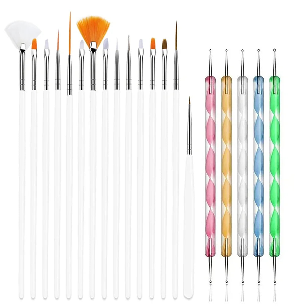 20pcs Nail Art Brush Set UV Gel Polish Pen