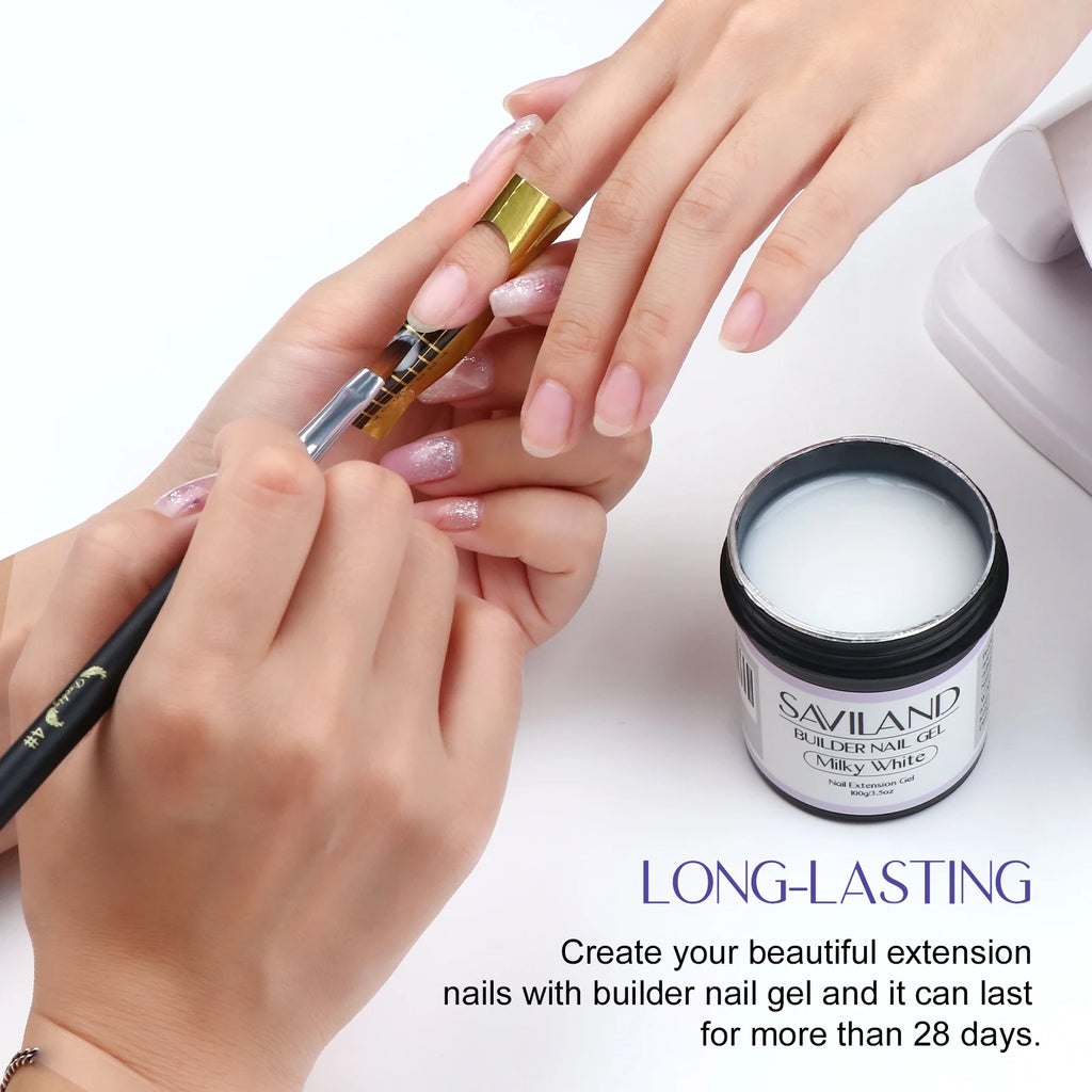 Saviland 100g Builder Nail Gel White Nude Pink