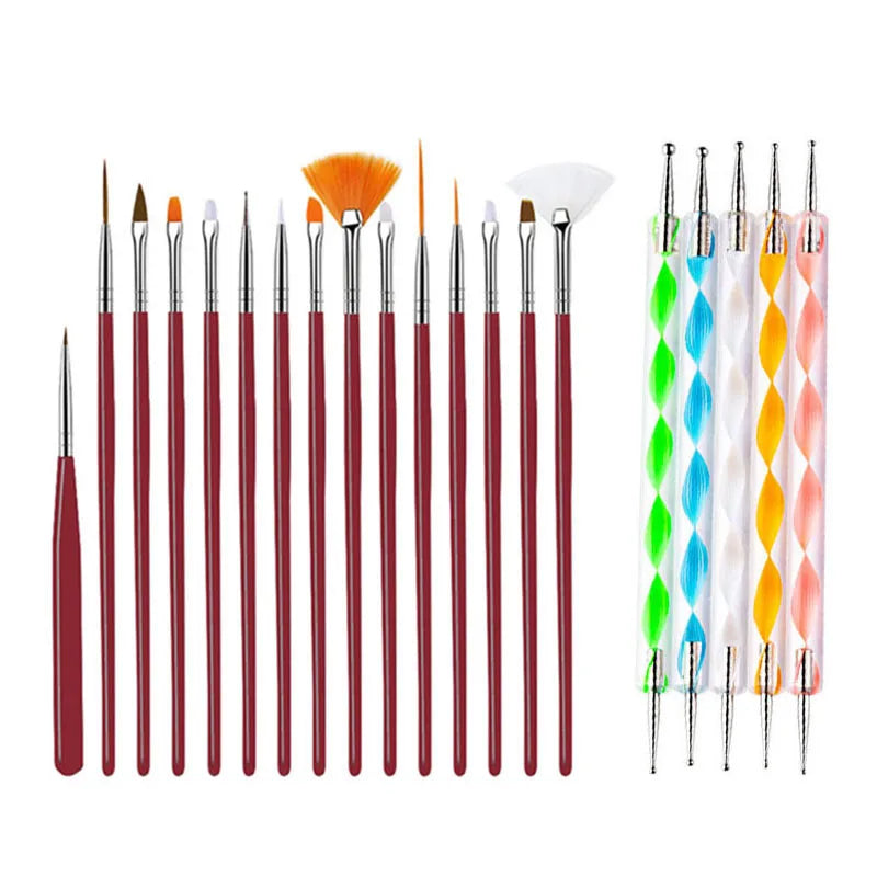 20/15pc Nails Art Brushes Set