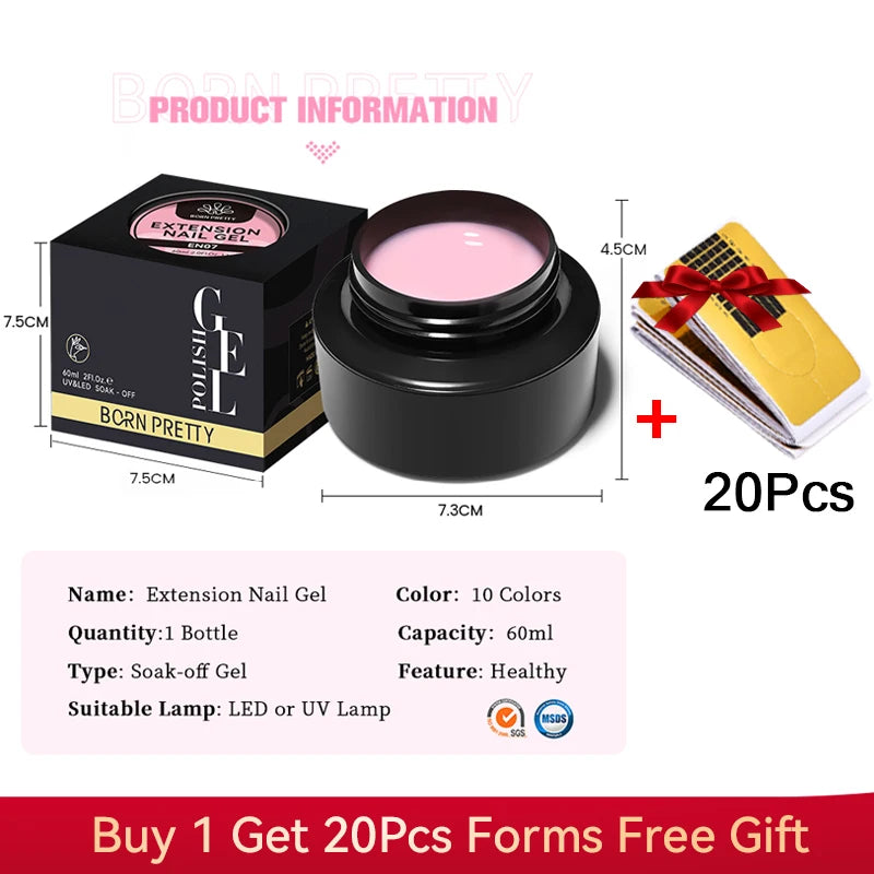 BORN PRETTY 60/30ml Hard Jelly Extension Nail Gel Polish