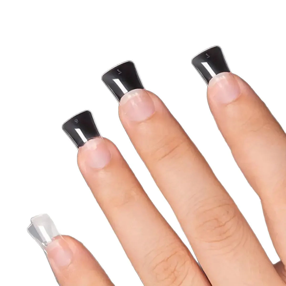 120 pieces of transparent - natural color - short duckbill shaped nail tips