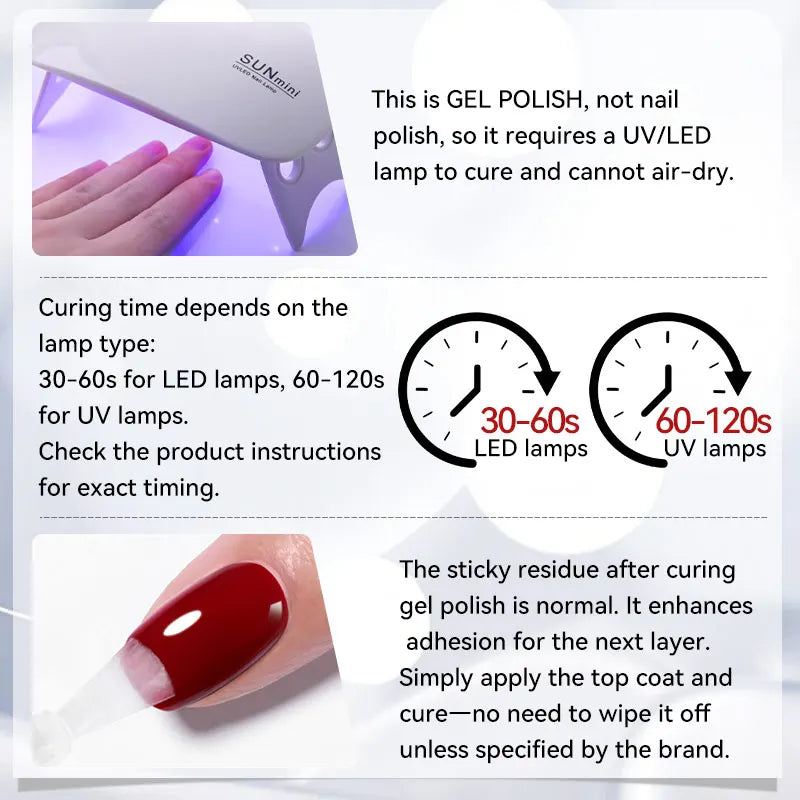 LILYCUTE Nail Gel Set 6W LED Lamp Full Manicure Set