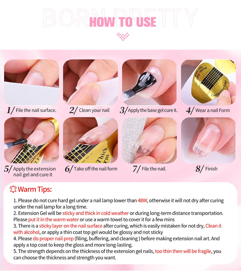 BORN PRETTY 60/30ml Hard Jelly Extension Nail Gel Polish