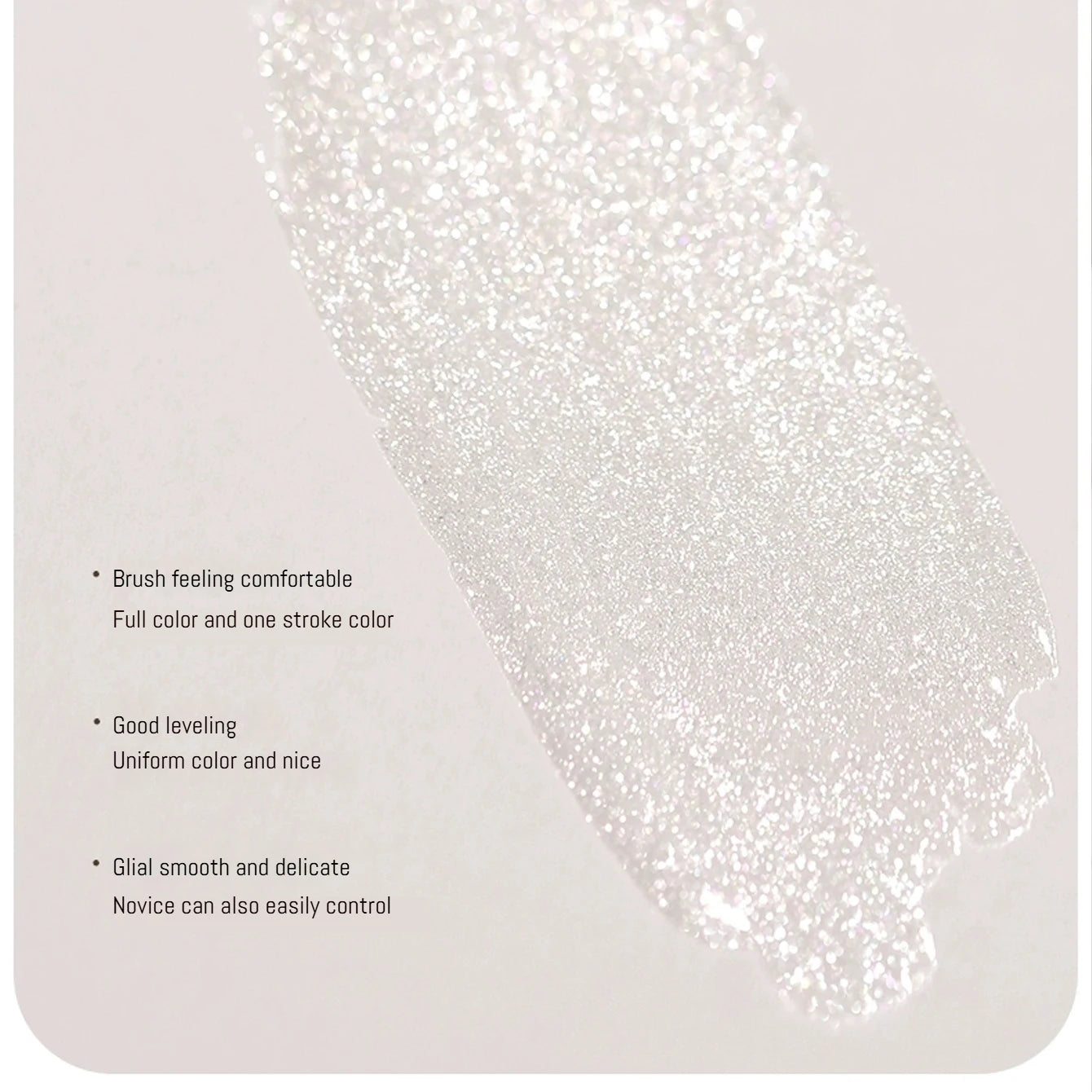 12ML Milky White Gel Polish-High Gloss Finish with Fine Glitter Shimmer
