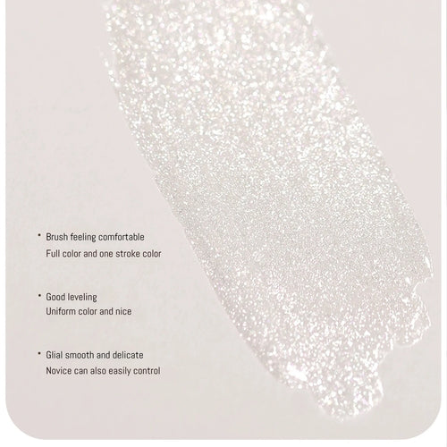 12ML Milky White Gel Polish-High Gloss Finish with Fine Glitter Shimmer