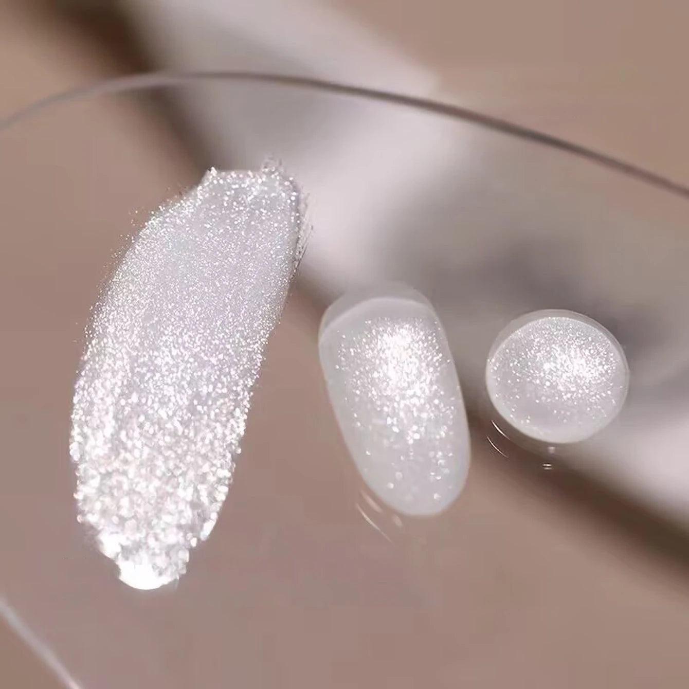 12ML Milky White Gel Polish-High Gloss Finish with Fine Glitter Shimmer