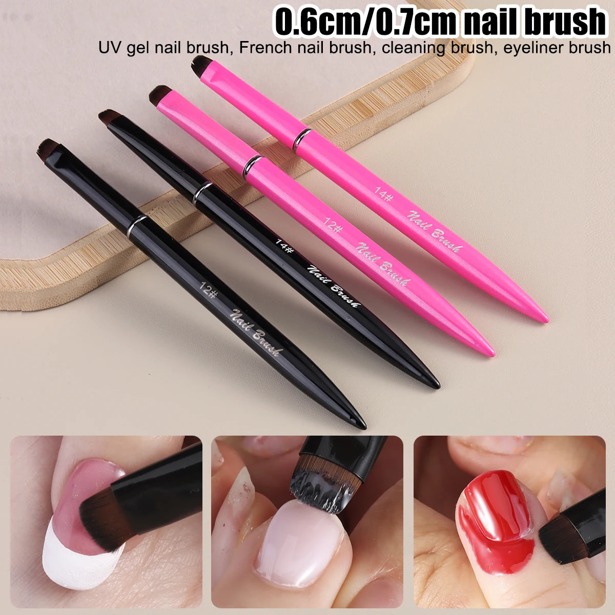 Gel nail polish brush