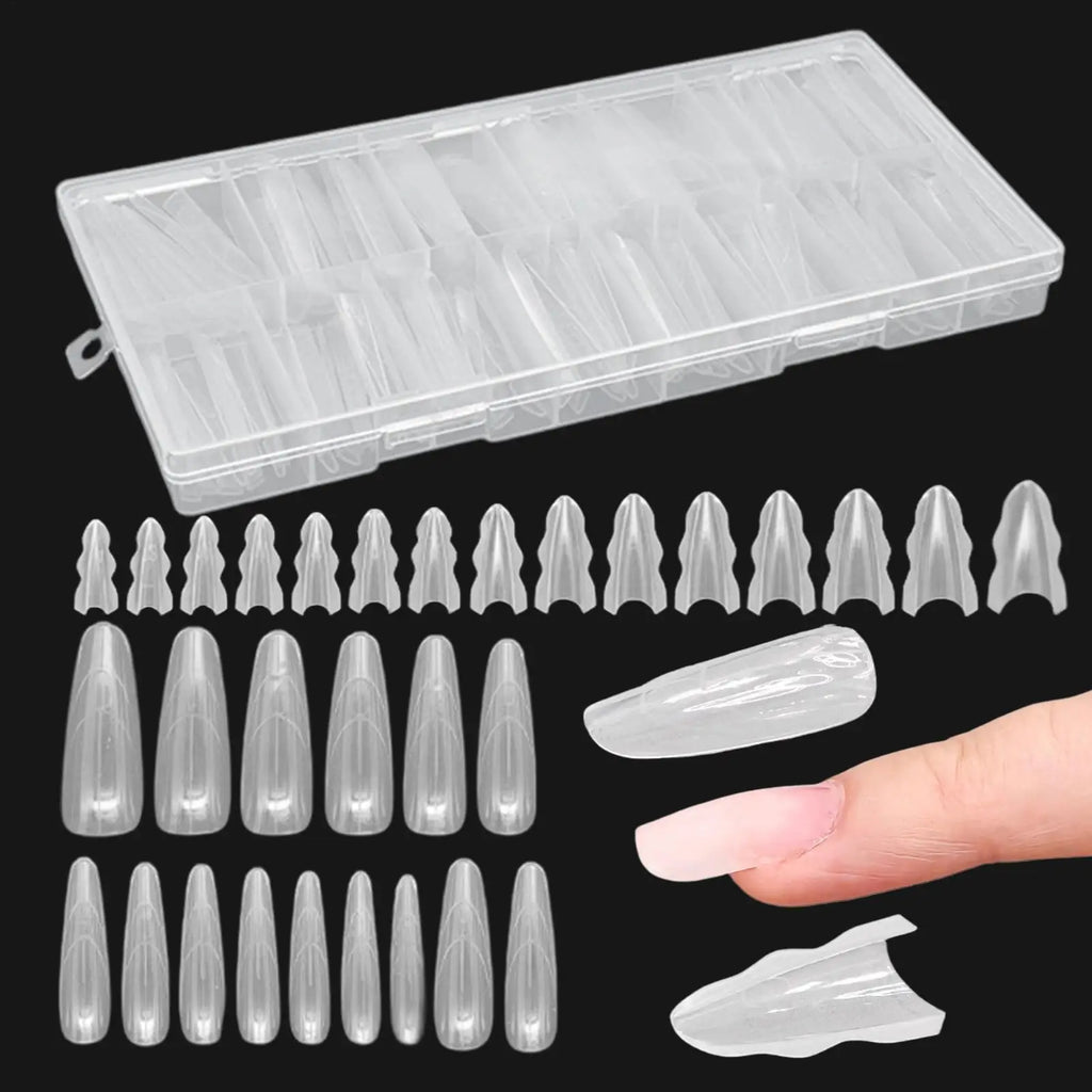 Nail Forms 180Pcs False Nail Tips Clear Nails Extension