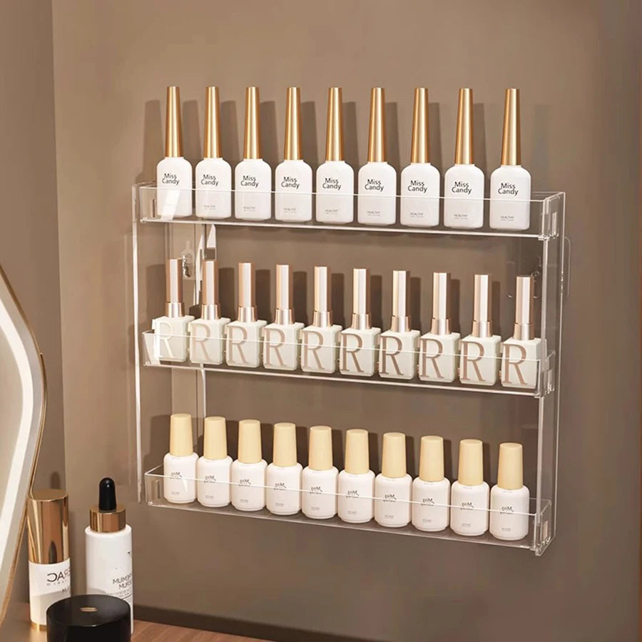 Nail polish display shelf