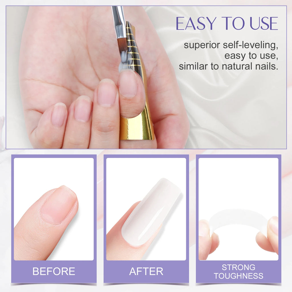 Saviland 100g Builder Nail Gel White Nude Pink