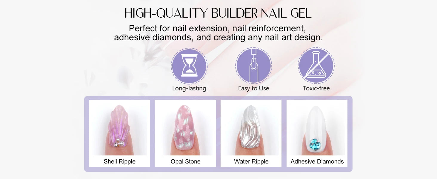 Saviland 100g Builder Nail Gel White Nude Pink