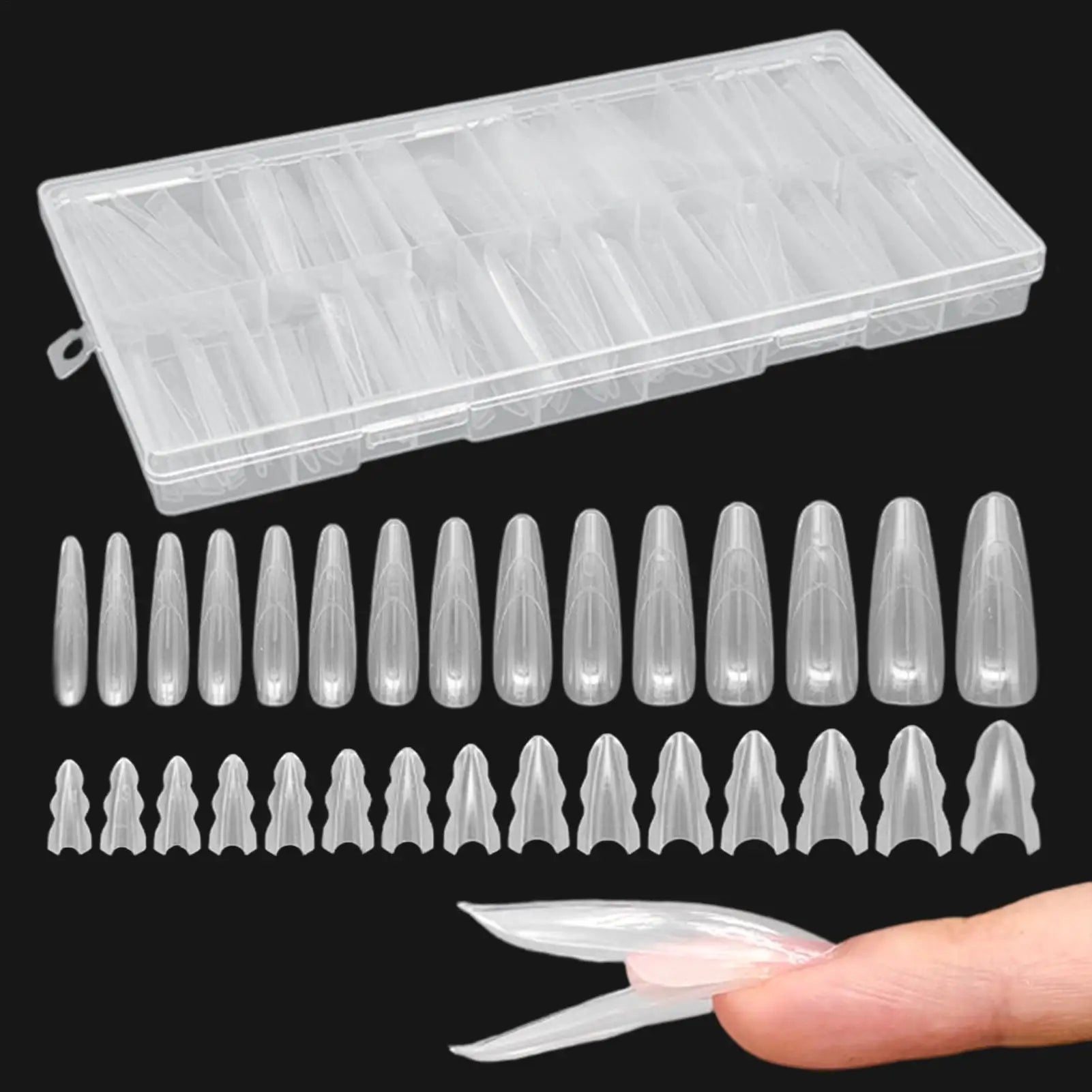 Nail Forms 180Pcs False Nail Tips Clear Nails Extension