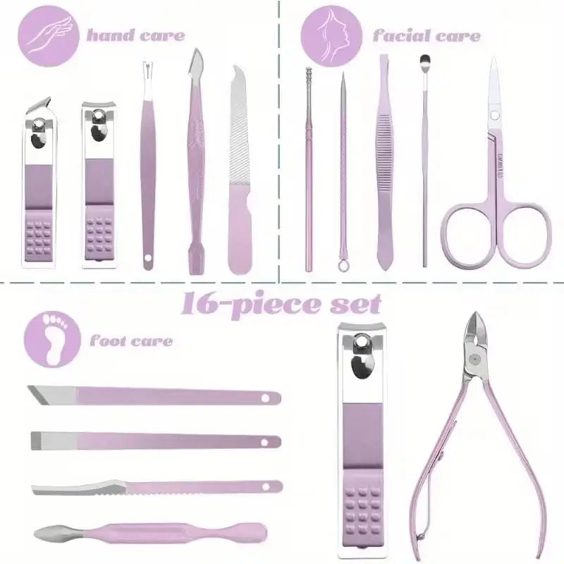 1 Set Premium 16 Piece Nail Grooming Kit