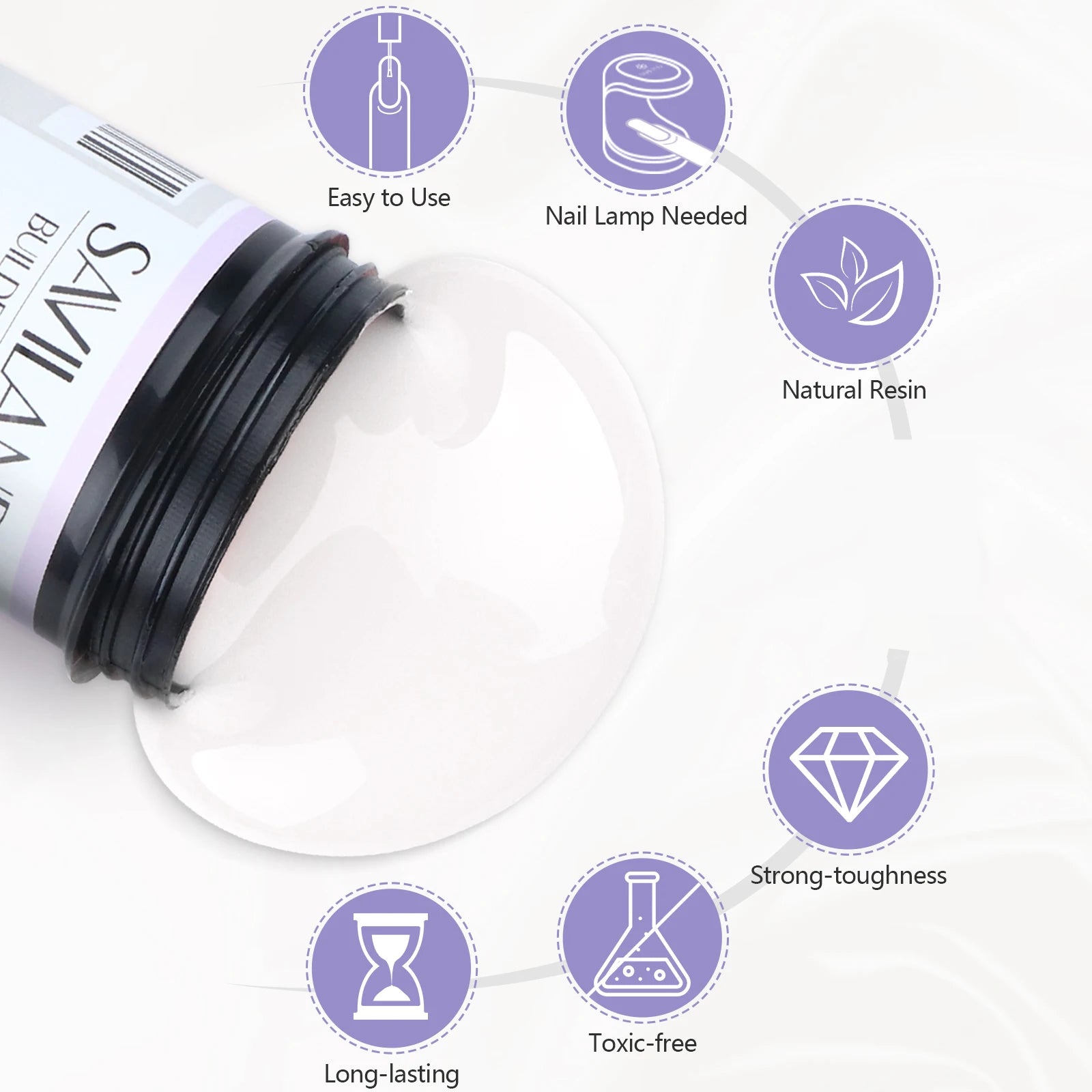 Saviland 100g Builder Nail Gel White Nude Pink