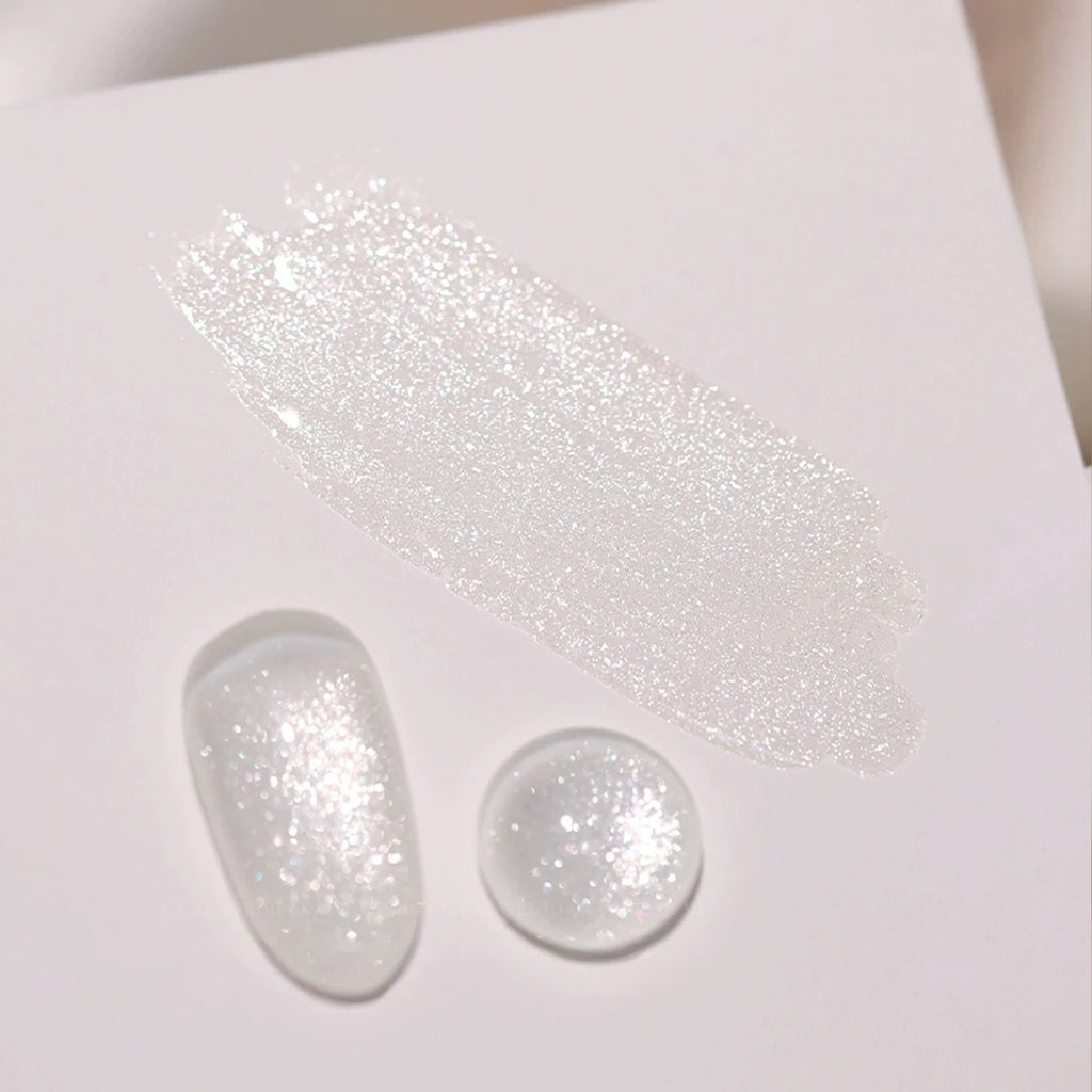 12ML Milky White Gel Polish-High Gloss Finish with Fine Glitter Shimmer